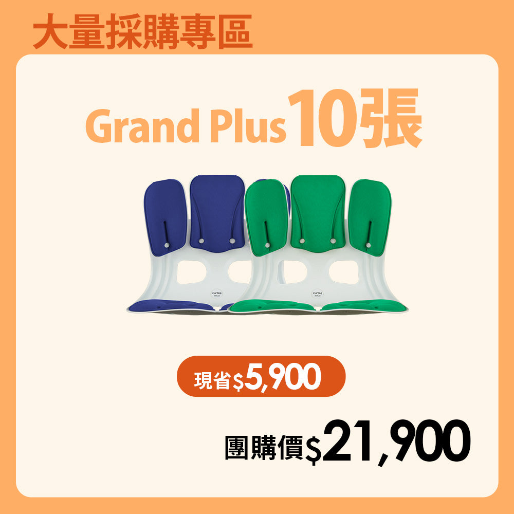 【大量採購優惠】10張優惠專區｜韓國 Curble Chair 護脊椅｜Grand Plus 體型：M/L/XL 加寬 (顏色備註任選)
