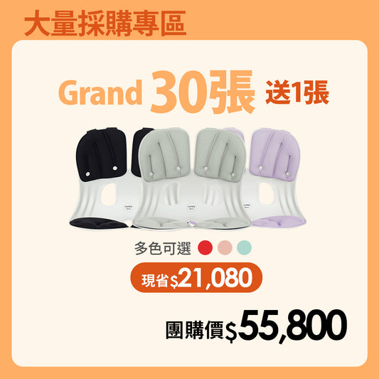 【大量採購優惠】30送1張優惠專區｜韓國 Curble Chair 護脊椅｜Grand - 體型：M/L (顏色備註任選)