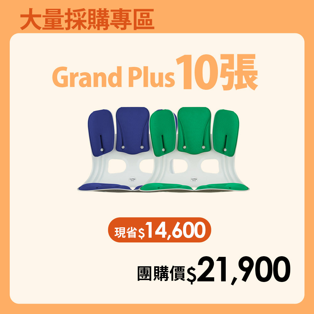 【大量採購優惠】10張優惠專區｜韓國 Curble Chair 護脊椅｜Grand Plus - 適用體型：L/XL - 加寬 (顏色備註任選)